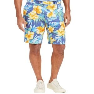 J McLaughlin Bermuda 10" Shorts Floral Print Flat Front Preppy Colorful Mens 38